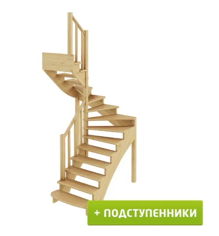 Лестница К-003м/3 с подступенками Л дуб