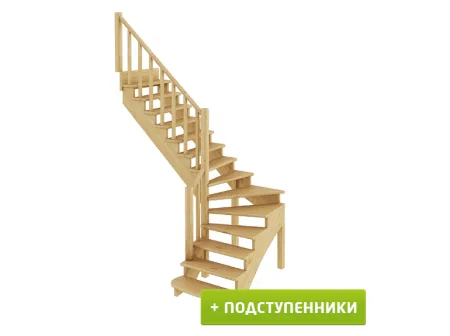 Лестница К-001м/2 с подступенками Л дуб