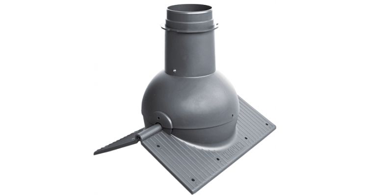Коньковый элемент Pipe-Cone серый