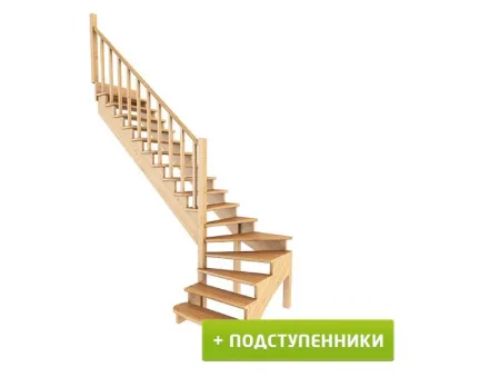 Лестница К-001м/5 с подступенками Л бук
