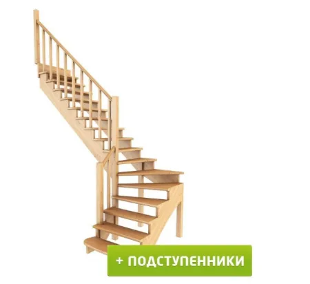 Лестница К-001м/6 с подступенками Л бук