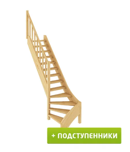 Лестница ЛС-07м/1 с подступенками Л бук