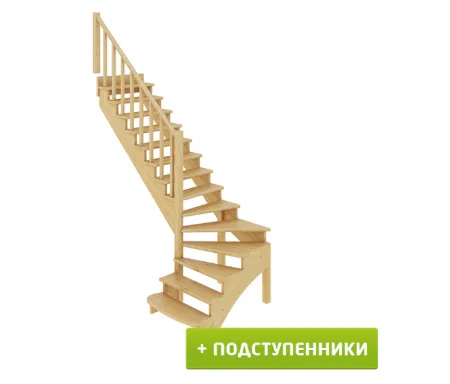 Лестница К-001м/1 с подступенками Л бук