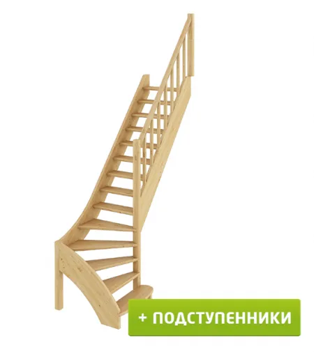 Лестница ЛС-07м/3 с подступенками П сосна