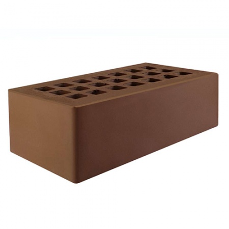 Железногорский кирпич лицевой 1,4НФ темно-коричневый гладкий